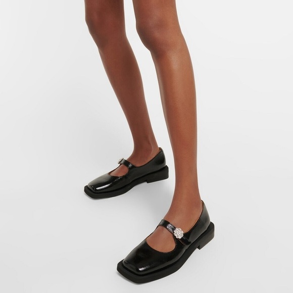 Ganni Mary Jane Flats with Crystal Embellishment - Picture 3 of 13